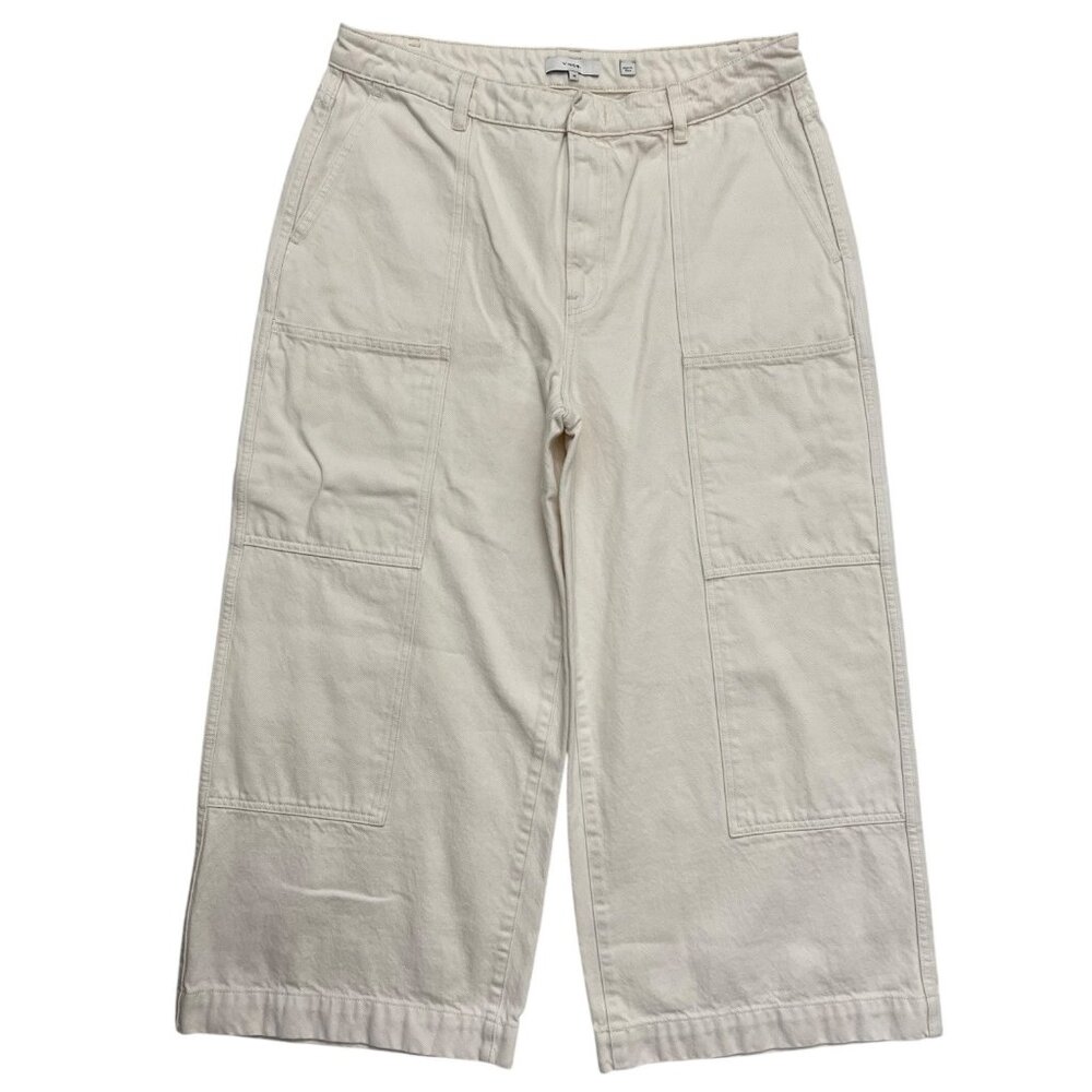 Vince‎ Womens Wide Leg Crop Jeans Cream White 30 Quiet Luxury Minimalist Scandi